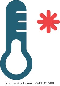 Cold Glyph Two Color Icon For Personal And Commercial Use.
