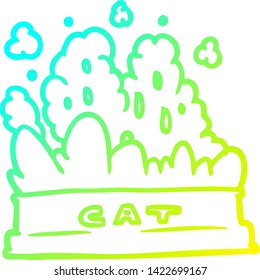 dibujo de línea de gradiente frío de un bol de comida para gatos