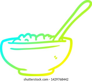 cold gradient line drawing of a bowl of rice