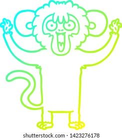 cold gradient line drawing of a caroton monkey