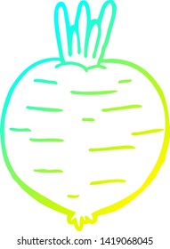 dibujo de línea de degradado frío de una huerta de dibujos animados