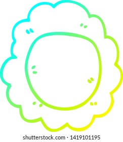 cold gradient line drawing of a cartoon flower