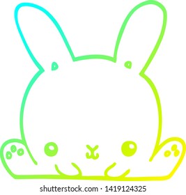 cold gradient line drawing of a cartoon rabbit