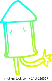 dibujo de una línea de degradado frío de un cortafuegos de dibujos animados