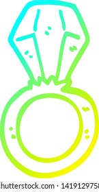 kalte Farbverlauf-Linienzeichnung eines Cartoon-Beanspruchungsrings