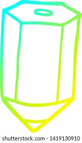 dibujo de línea de degradado frío de un lápiz de color de dibujos animados