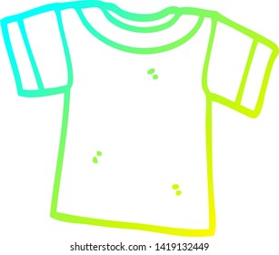 cold gradient line drawing of a cartoon tee shirt