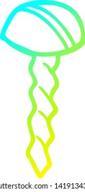 cold gradient line drawing of a cartoon old brass screw