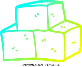 cold gradient line drawing of a cartoon breeze blocks