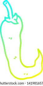 dibujo de una línea de gradiente frío de un chile de dibujos animados