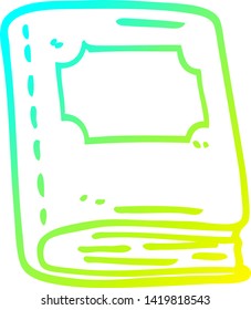 dibujo de línea de degradado frío de un libro de lectura de caricaturas