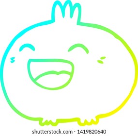 cold gradient line drawing of a cartoon happy root vegetable