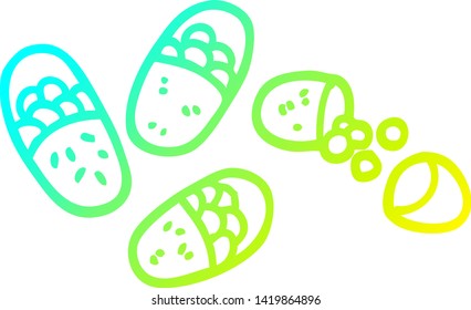 dibujo de línea de gradiente frío de una tablilla de dibujos animados