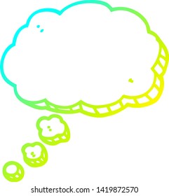 cold gradient line drawing of a cartoon speech bubble