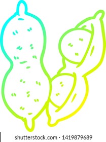 cold gradient line drawing of a cartoon peanuts