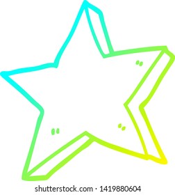 cold gradient line drawing of a cartoon star