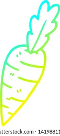 cold gradient line drawing of a cartoon organic carrot