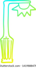 cold gradient line drawing of a cartoon lamp post
