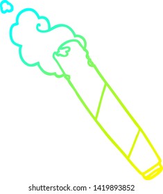 dibujo de línea de gradiente frío de una caricatura de tabaquismo