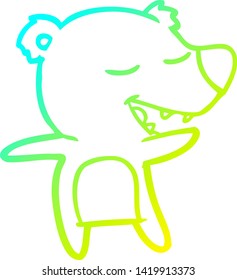 cold gradient line drawing of a cartoon bear