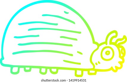 cold gradient line drawing of a cartoon huge beetle