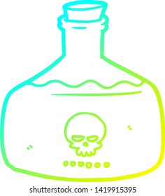 kalte Farbverlauf-Linie Zeichnung einer Cartoon-Durchstechflasche mit Massin-Gift
