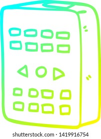 dibujo de línea de degradado frío de un control remoto de dibujos animados