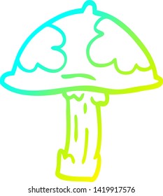 cold gradient line drawing of a cartoon poisonous toadstool