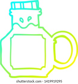 cold gradient line drawing of a cartoon green potion