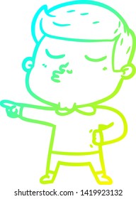 dibujo de línea de gradiente frío de un tipo de modelo de dibujos animados puliendo