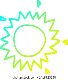 cold gradient line drawing of a cartoon sun