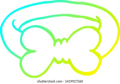dibujo de línea de gradiente frío de una corbata de arco negro