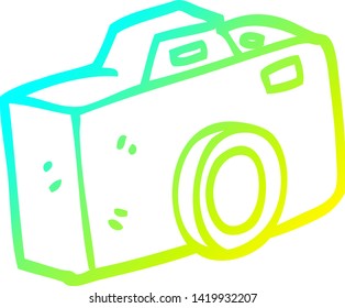 dibujo de línea de degradado frío de una cámara de dibujos animados