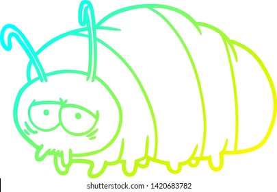 cold gradient line drawing of a cartoon bug