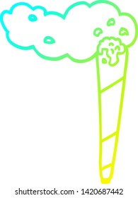 kalte Farbverlauf-Linienzeichnung einer Cartoon-Verbindung