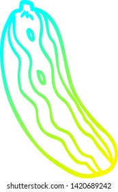 kalte Farbverlauf-Linienzeichnung einer Cartoon-Knochenmark-Pflanze