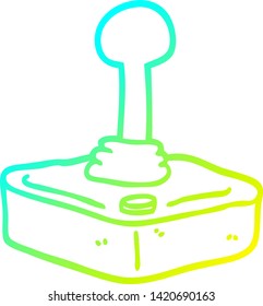 cold gradient line drawing of a cartoon joystick