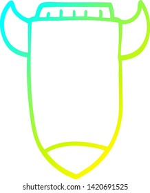 dibujo de línea de gradiente frío de un cohete espacial de dibujos animados
