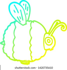 cold gradient line drawing of a cartoon bee