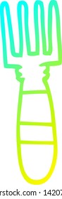 cold gradient line drawing of a cartoon fork