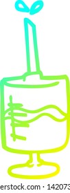 cold gradient line drawing of a cartoon blood sample