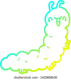 dibujo de línea de degradado frío de una oruga de dibujos animados
