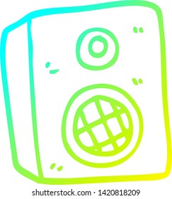 cold gradient line drawing of a cartoon speaker