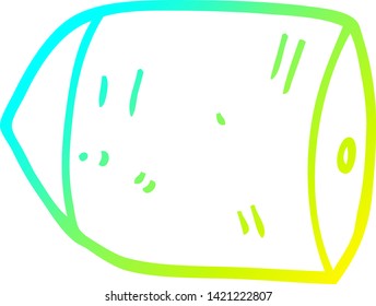 cold gradient line drawing of a cartoon bullet