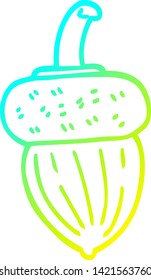 dibujo de línea de gradiente frío de una bellota de dibujos animados