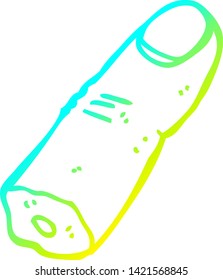 cold gradient line drawing of a cartoon severed finger