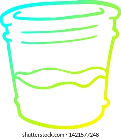 kalte Farbverlauf-Linienzeichnung eines Cartoon-Glas aus Glas