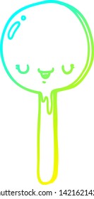 cold gradient line drawing of a cartoon candy lollipop