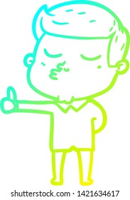 dibujo de línea de gradiente frío de un tipo de modelo de dibujos animados puliendo