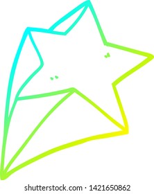 desenho de linha de gradiente frio de um desenho animado estrelas